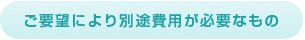 ご要望により別途費用が必要なもの