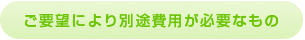 ご要望により別途費用が必要なもの