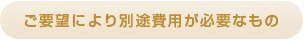 ご要望により別途費用が必要なもの