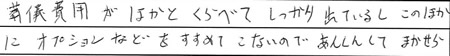 葬儀費用がほかとくらべてしっかり出ているし、このほかにオプションなどをすすめてこないので、
